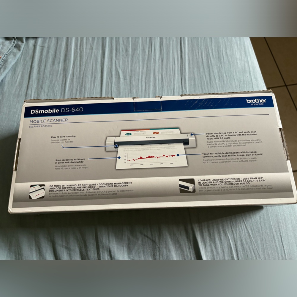 Brother scanner, portable, used once. - Picture 2 of 13